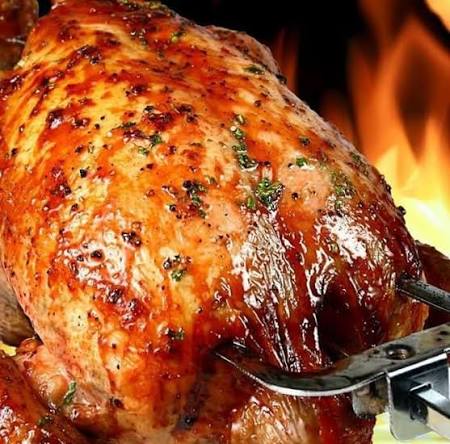 Pollo asado en la asadera